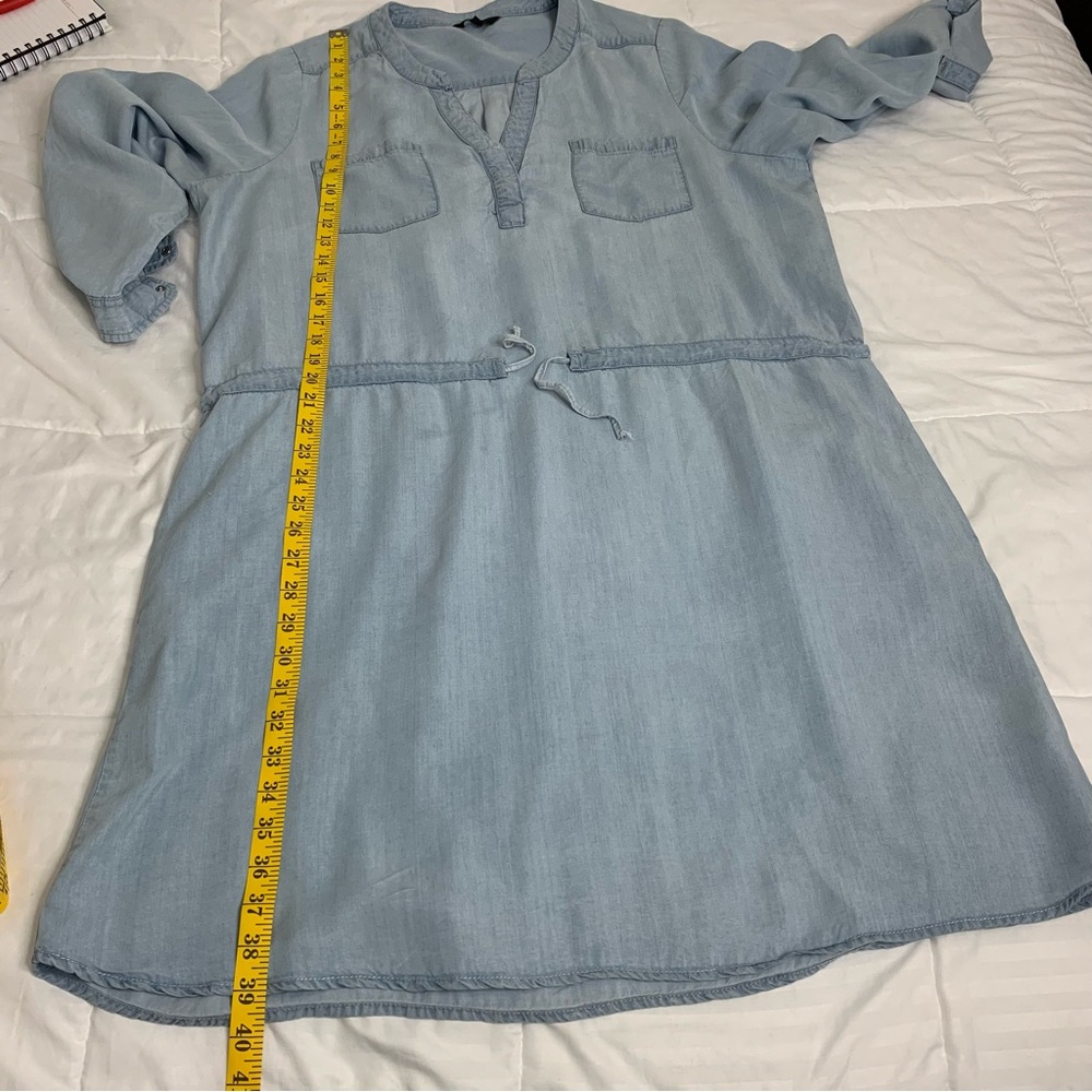 Reitmans Light Blue Denim Look Long Sleeve shirt Dress Women’s Size XXL - Picture 13 of 15